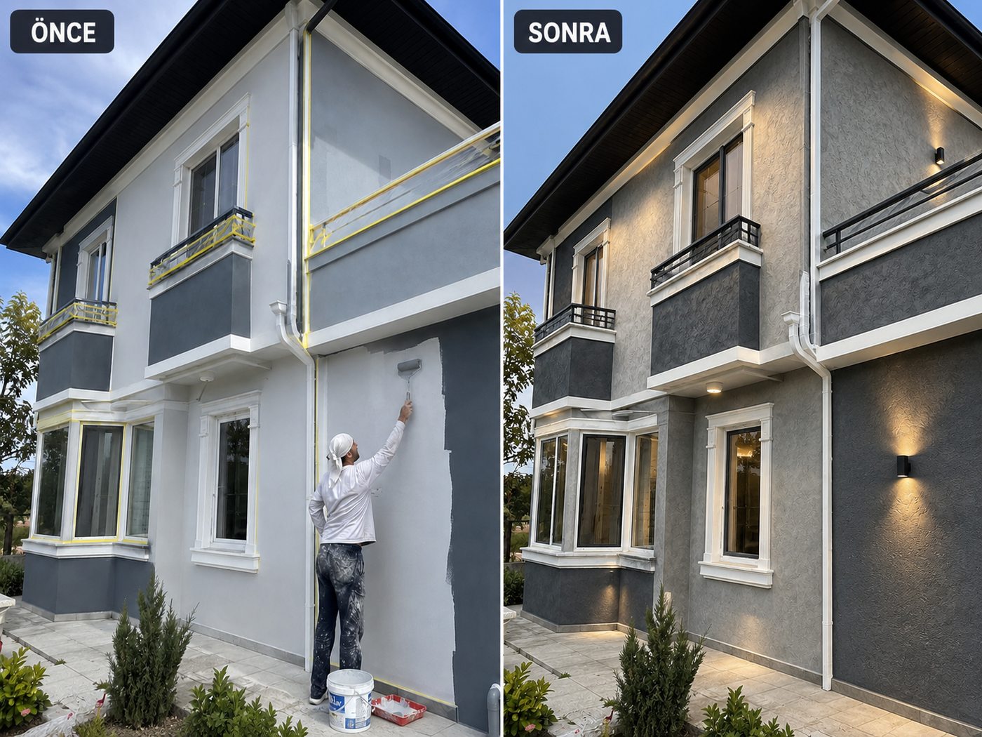 Aktepe dış cephe boya öncesi ve sonrası